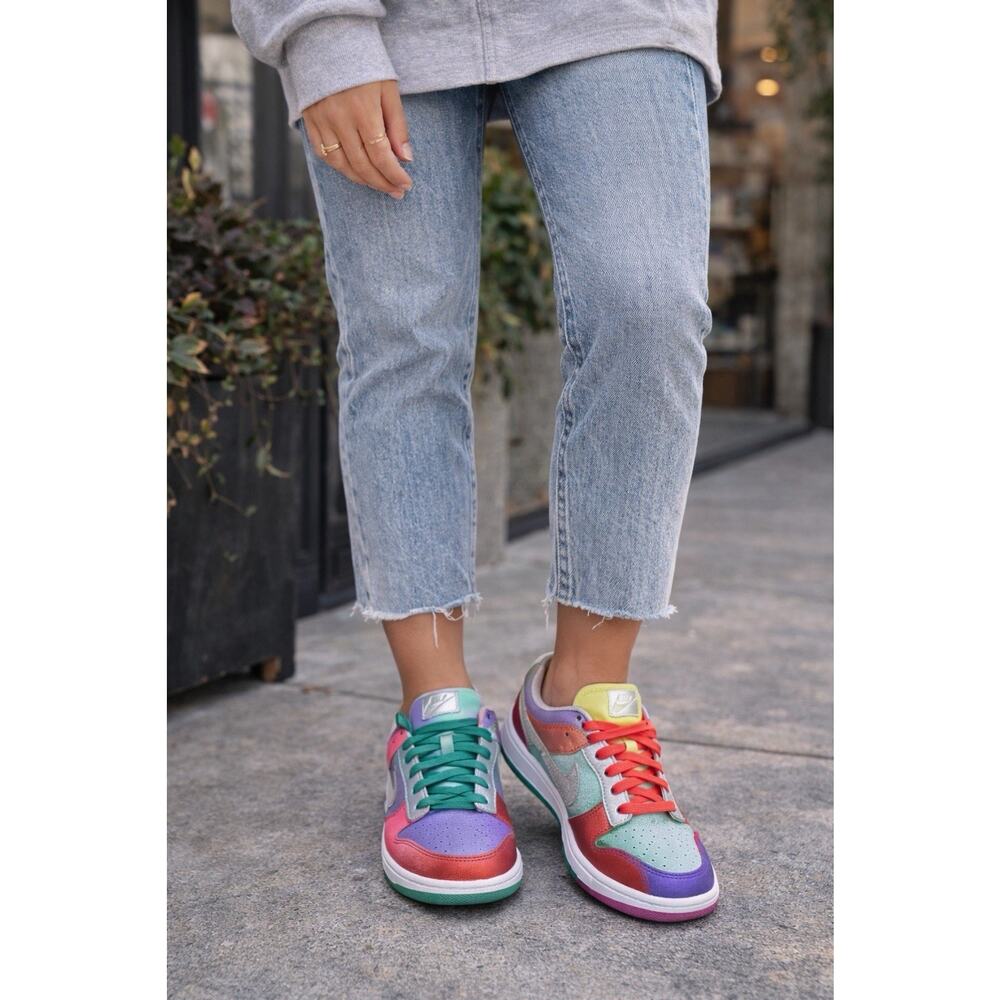 Nike Dunk Low Sunset Pulse Shoes Womens Size 7 Multicolor Metallic DN0855-600